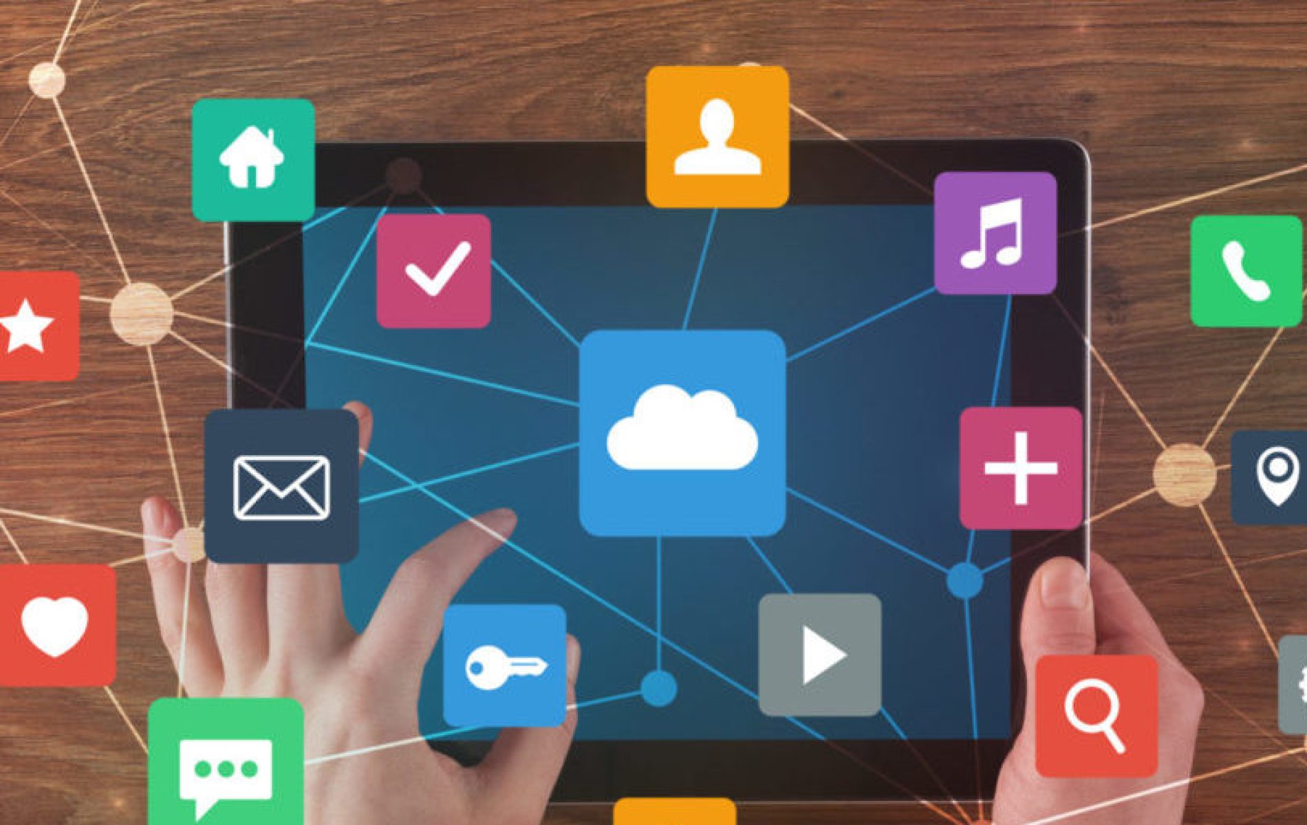 different apps on tablet